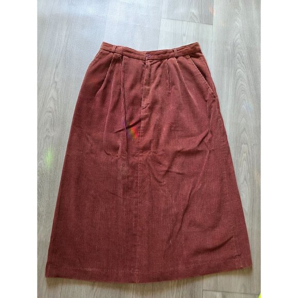 Vintage Spiegel Corduroy A-Line Skirt Rust Brown Orange 13/14 runs small - Picture 2 of 6